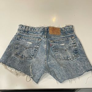 Vintage Levi’s 505 acid wash destroyed cutoff shorts